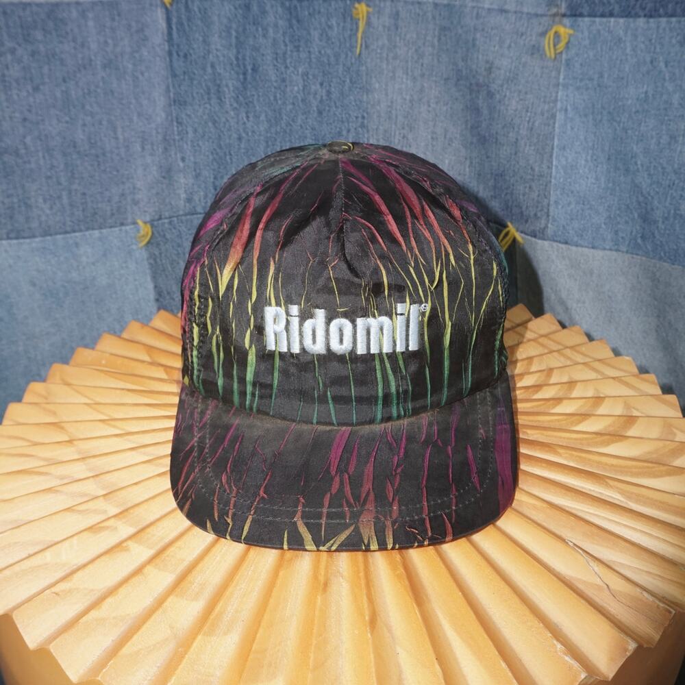 OSFA - Vintage ridomil embroider abstract cracked tiedye hat